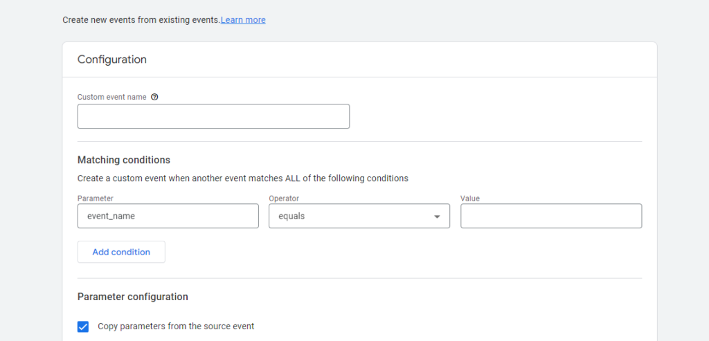 configure event tracking